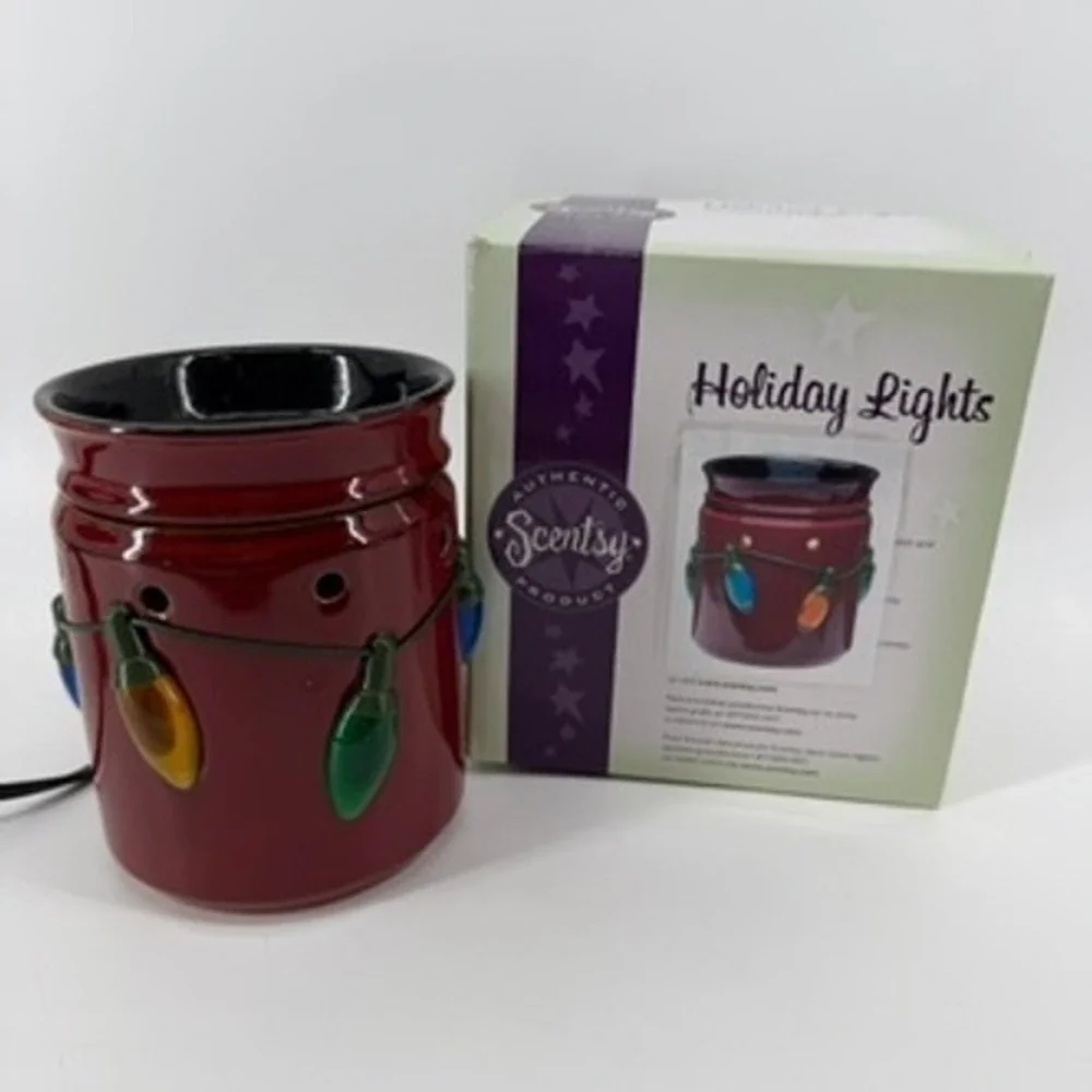 Scentsy Holiday Lights Full Size Wax Warmer Burgundy Red Christmas Light 19409‎
